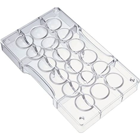 Decora, 0050089 Mezza Sfera Ø 25 x h 10 mm. Dim. cav. 200 X 120 X 22 mm, Stampi Professionali, in policarbonato, per realizzare cioccolatini 3D lucidi e perfetti. Modelli brevettati, ø 25 Mm (1/4)