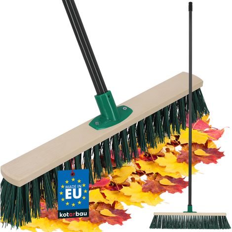 KOTARBAU® Balai Brosse - Bois de Hêtre - 50 cm - Vert - Balai Extérieur - Brosse pour Terrasse - Poils Durs - avec un Manche en Métal (1/5)