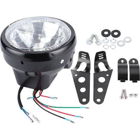 Phare universel moto avec support, ampoule clignotant motocyclette, feu avant moto avec support (1/5)