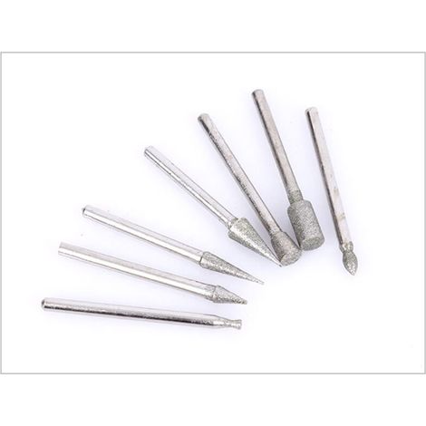 Juego de 50 brocas de diamante, cabezal de pulido para herramientas rotativas, manualidades, rocas, mármol, porcelana, fabricación de joyas hechas a mano, grabado lapidario, con caja de almacenamiento (1/5)