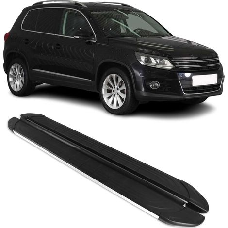 OMAC Trittbretter für VW Tiguan 2007-2016 Aluminium 2X Schwarz-Silber