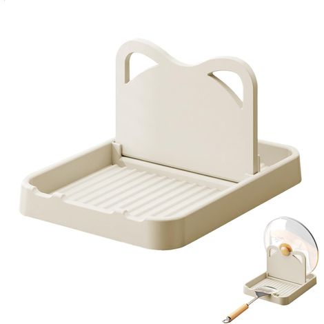 JSSEVN-Soporte para tapas de ollas, plegable y colgante, de polipropileno grueso, multiusos, para fregaderos y encimeras, blanco (1/5)
