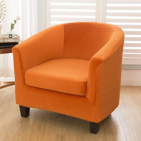 Set of 2 stretch velvet armchair covers with removable cushion cover for sofa, club, bar, lounge counter (3124) (1/5)