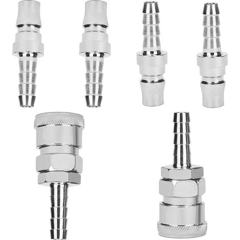 Raccord Embout pour Tuyau Compresseur Tuyau de Gaz 8 mm Buse Raccord Rapide de Connecteur d'Adaptateur Connecteur Rapide 6 Pièces (1/5)