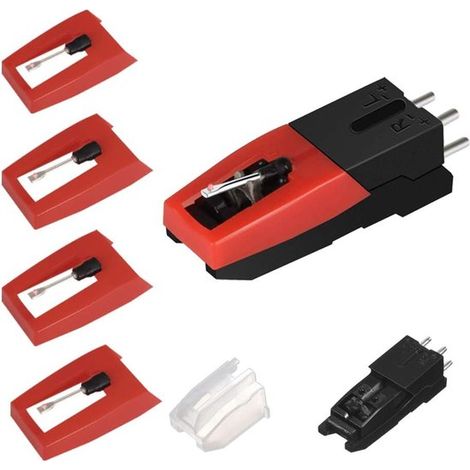 Aiguille de rechange pour platine vinyle - 5 aiguilles avec 1 cartouche - Stylet universel (1/5)