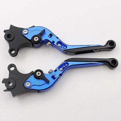 Convient aux motos BMW R1200GS, klaxon de frein et d'embrayage réglable modifié, accessoires de poignée en alliage d'aluminium (télescopique bleu) (1/5)