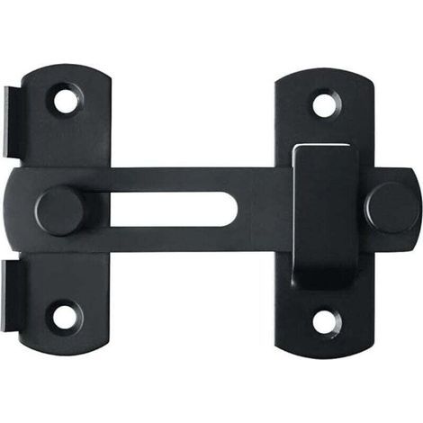 Verrou Porte Coulissante Serrure Volet Loquet Porte Verrou Portail à Bascule Boulon avec Vis pour Porte, Fenêtre, Placard et Jardin, Finition Noir Mat en Acier Inoxydable (1/4)