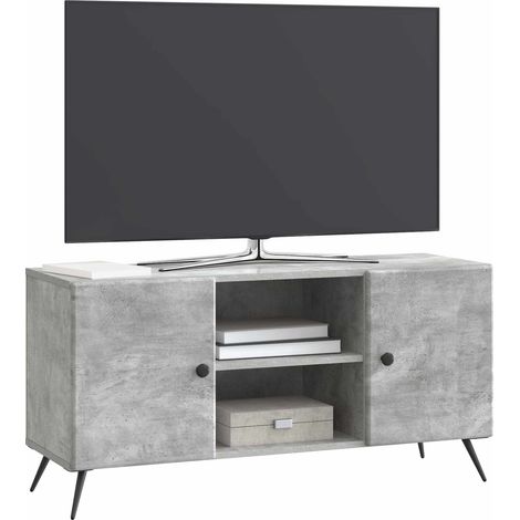 Maison Exclusive - Meuble TV Gris béton 102 x 34,5 x 50 cm Bois d'ingénierie