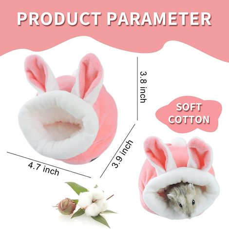 Lit pour hamster, mini maison douce et chaude pour hamster, nid de couchage antidérapant mignon pour hamster, literie pour petits animaux, convient aux hamsters nains, aux mini hérissons et aux petits (1/5)