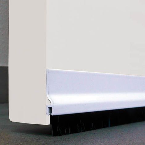 Burlete Bajo Puerta 092Cm Adhesivo Cepillo Aluminio Blanco Burcasa (1/4)