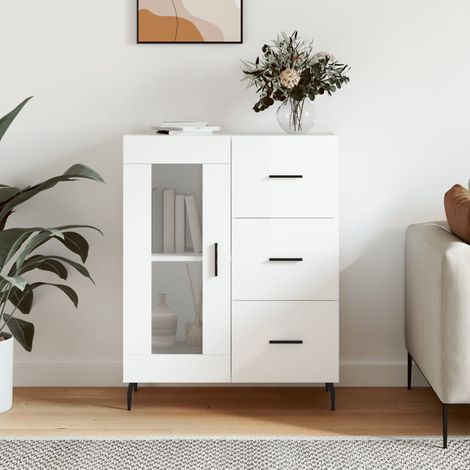 Sideboard Hochglanz-Weiß 69,5x34x90 cm Holzwerkstoff vidaXL (1/5)