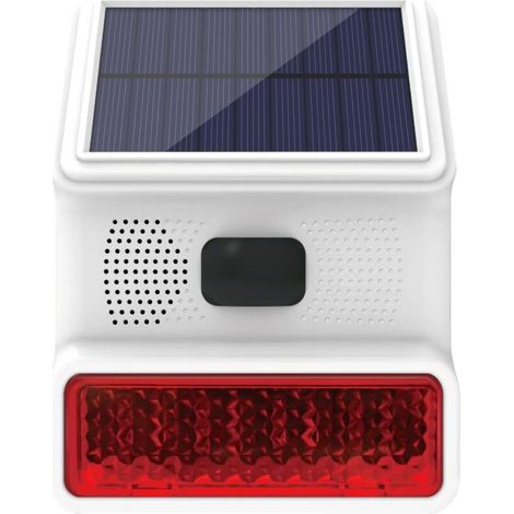 Sirena di allarme, sirena solare per esterni con funzione di luce lampeggiante a LED (1/4)