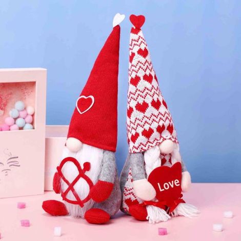 Décorations de Noël en peluche pour la Saint-Valentin, Mr et Mrs, Tomte scandinave fait à la main pour la maison, ornements de t (1/5)