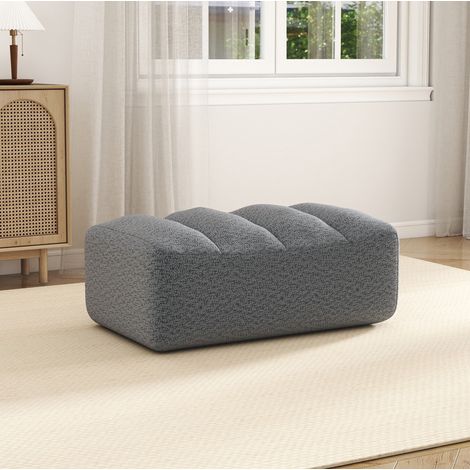 Pouf grigio 104x61x45 cm modulare, tessuto peluche e schiuma ad alta densità, pronto all'uso MEUBLIV (1/5)