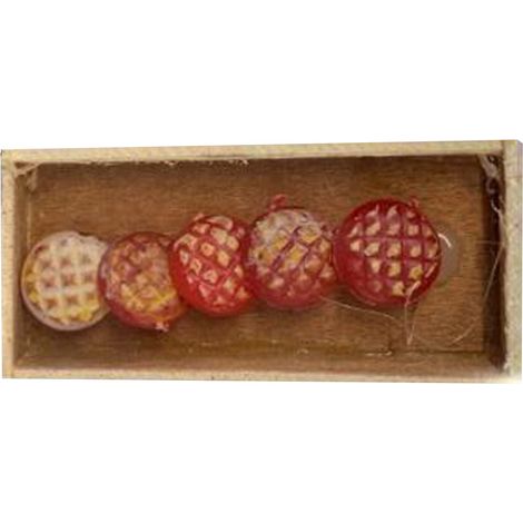 Vassoio con panini in legno per panettiere del presepe in miniatura mestieri 8 cm (1/2)