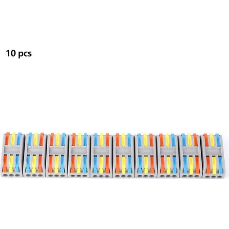 Connecteur rapide PCT3-3 10 pièces, 3 entrées 3 sorties, borne de raccordement électrique multicolore (1/5)