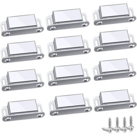 Chiusure magnetiche, 12 pezzi, resistenti e robuste, fino a 6 kg, per cassetti, porte doccia, armadi, credenze, mobili (45 mm - 12 pezzi) -