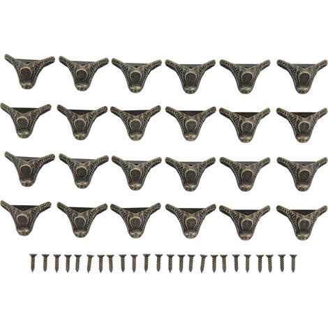 24 Sets Jewelry Box Feet Retro DIY Production Bronze Zinc Alloy Cornerite for Vintage Wooden Cases Jewelry Boxes (1/5)