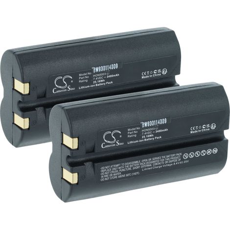 vhbw 2x Akku kompatibel mit Intermec 6804, 681, 6808, PB4, PB20A, 680, 600, MF4, 782T Barcodescanner POS (3400 mAh, 7,4 V, Li-Ion)