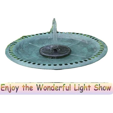 Pompa per fontana solare, luci a LED, 8 ugelli, nera (1/5)