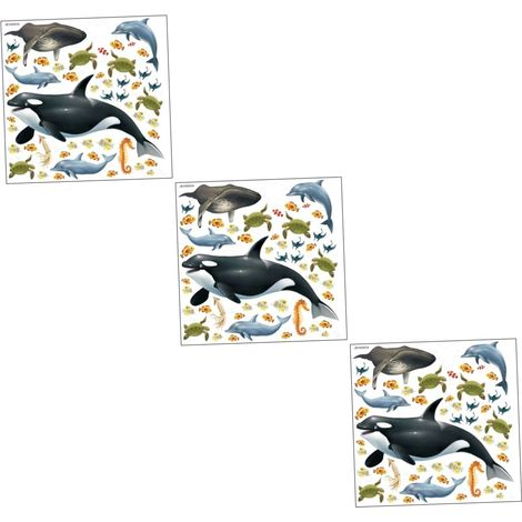 3 Pièces Autocollants Animaux pour Décoration de Garçon Fille Stickers Adhésifs Colorés Amovibles pour Salon (1/5)