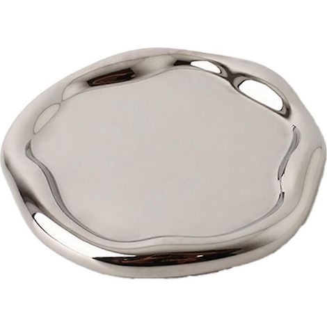 Plateau de rangement pour bijoux style Ins, plateau de présentation en céramique légère et luxueuse, plateau à collations, ornements décoratifs modernes, C (1/5)