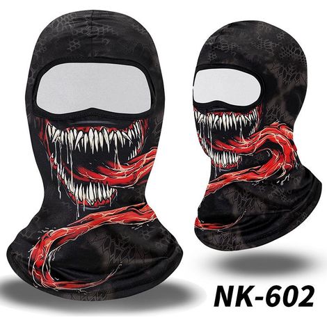 Casque de cyclisme extérieur coupe-vent et protection solaire (style clown), masques homme et femme, masque de crâne fantôme, moto de ski léger, moto, vélo d'Halloween, chasse et pêche (1/5)