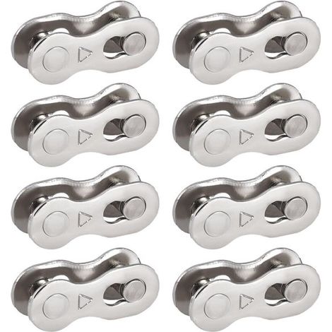 8 pares de cadenas Magic Loops para bicicleta de montaña,cadena plateada de liberación rápida para bicicleta de carretera,8 velocidades (1/5)