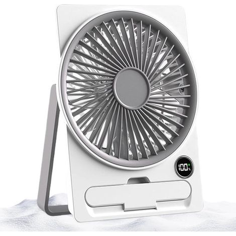 Ventilador de mesa，carga USB，diseño delgado tipo tarjeta，5,71 x 1,57 x 7,09 pulgadas，6 velocidades，portátil para dormitorio y camping (1/4)