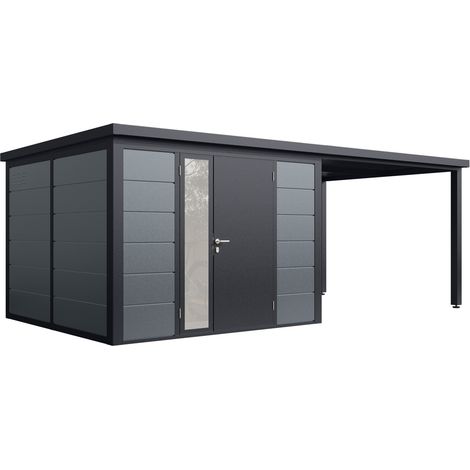 Finnhaus Wolff Metall-Gerätehaus "Linnea 5829", felsgrau, 580 x 290 cm (1/5)