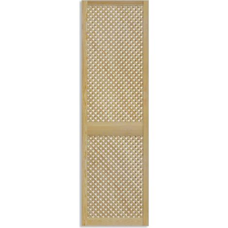 Levigne – Porte de placard croisillon en bois massif 21 mm – 201,3 x 29,4 cm – Compatible rail coulissant ou charnières – Ventilation naturelle