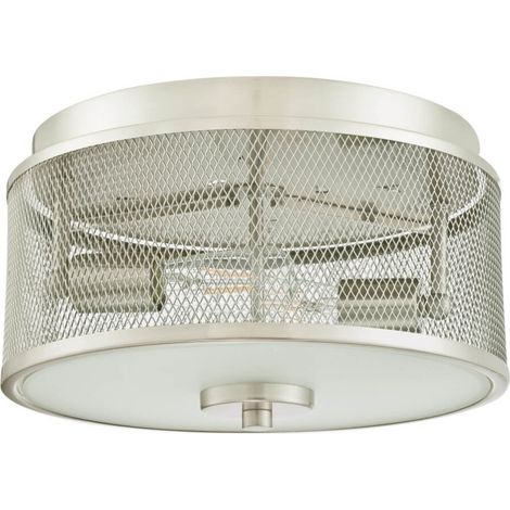 Plafonnier Lampe Morrison Nickel Brossé 2 Ampoules