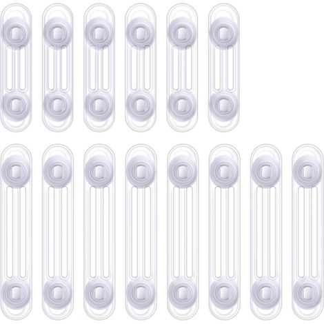 Lot de 14 Verrou de sécurité, Installation sans perçage, Résine ABS, Pour réfrigérateur armoire tiroir, Protection enfant (1/5)