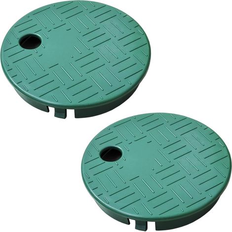 Couvercle de boîte de valve rond de rechange pour système d'irrigation d'arrosage de pelouse et cour (25,4 cm, 2) (1/5)
