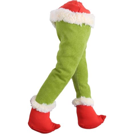 Jambes En Tissu De Chanvre - Avec Fil Métallique Pour Modelage - Décor De Noël Mobile - Pour Arbre De Noël Porte Et Intérieur - Lot De 1 (1/5)