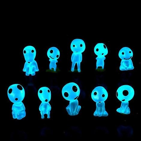 Décorations d'Halloween Princesse Mononoké Micro-paysage Lumineux, Arbre, Elfe, Extraterrestre, Bleu, Lot de 10 (1/5)