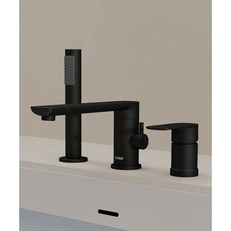 Robinet mitigeur bain-douche 3 trous sur plage Noir - Nunki