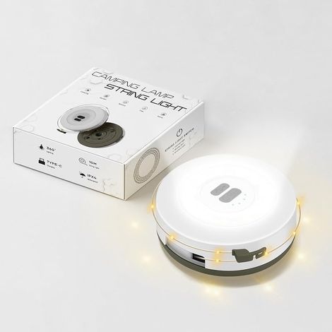 10m guirlande lumineuse LED, éclairage de camping extérieur/intérieur, rechargeable, résiste aux intempéries, pour auvent, arbres, sapin de Noël, soirées, décoration de festival (1/5)