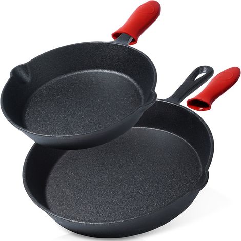 Set di padelle in ghisa con coperchio in silicone CAST LINE 20 cm / 25 cm 2 pz.