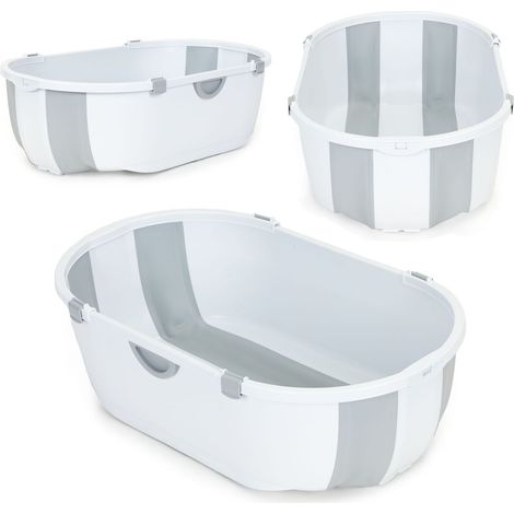 Bañera infantil plegable con desagüe gris ECOTOYS