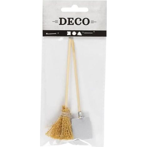 Miniature décorative - Creotime - Pelle et balais - 11 cm - 1 pce - Intérieur