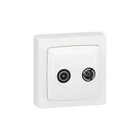 Legrand 086051 Toma de TV y FM OTEO, conjunto completo para montaje en superficie, blanco