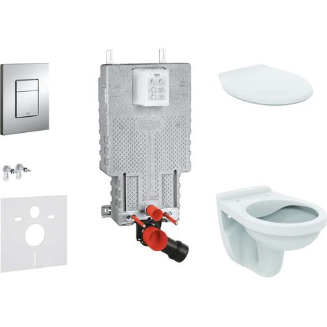 Grohe Uniset - Set Vorwandelement, WC Alpha mit Sitz, Betätigungsplatte Skate Cosmopolitan, Chrom 38643SET-KR