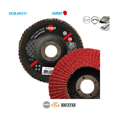 Boite de 10 disques à lamelles céramique pour métal Expert ø 125 Grain 40 Alésage 22,23mm Bombé (1/4)