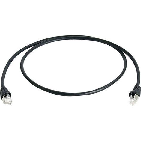 Câble de raccordement réseau informatique RJ45 Telegärtner 100008648 CAT 6a S/FTP noir 5.00 m S372021 (1/2)