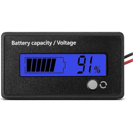 Capteur auto DC 12V – 72V Lead Acid Lithium Battery Capacity Voltage Meter Battery Indicator Monitors Blue Screen