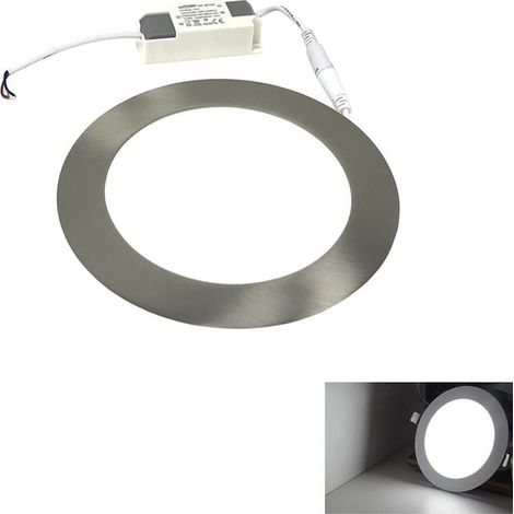 Pannello Led Luce Bianca 6500k Faretto Slim Incasso 12 W In Acciaio Silver (1/4)