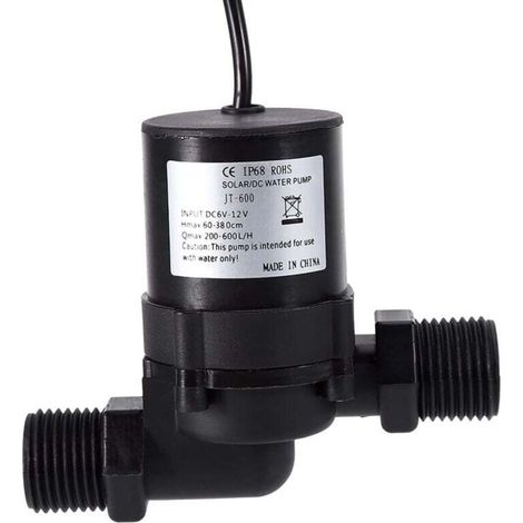 12V DC Solar Water Circulation Pump – High Efficiency and Long Lifespan – For Solar Water Heaters, Aquariums, Fountains – Robust and Durable (1/4)