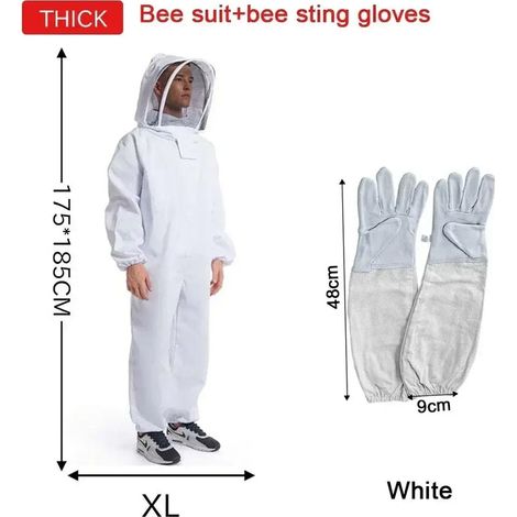 Manuzen Combinaison Apiculture Coton Anti Piqûres Avec Voile Intégral
