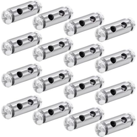 16 pcs Serre à Capuchon, Serre Cable Acier, Serre Cable Inox, pour câbles Double Extrémité en Fil d'Acier, Tendeur Cable Inox avec Écrous d’Extrémité pour Cordes à Rideaux, Cordes à Linge (1/5)